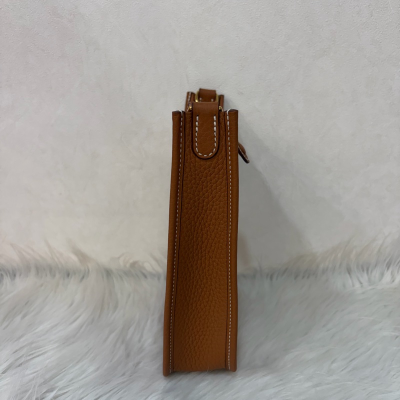 HERMES MINI EVELYNE 16 TC荔枝皮 37 金棕金 金釦 肩背包 斜背包-2