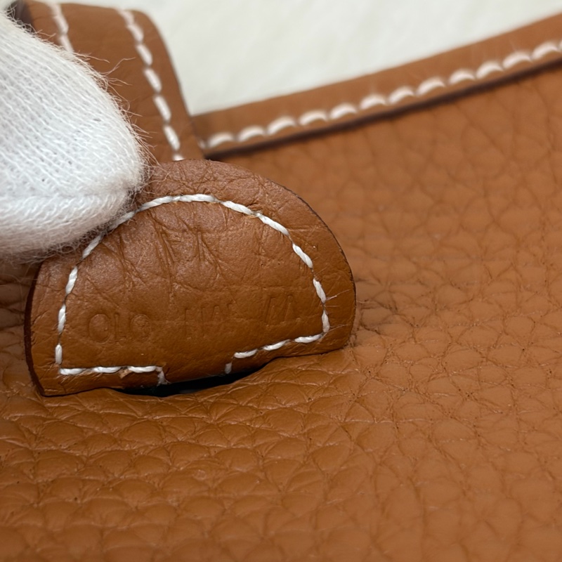 HERMES MINI EVELYNE 16 TC荔枝皮 37 金棕金 金釦 肩背包 斜背包-4