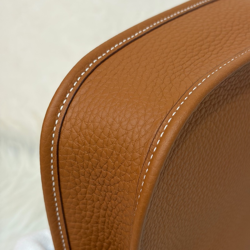 HERMES MINI EVELYNE 16 TC荔枝皮 37 金棕金 金釦 肩背包 斜背包-12