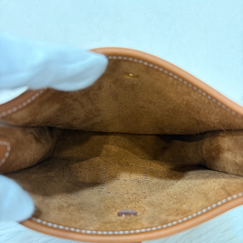 HERMES MINI EVELYNE 16 TC荔枝皮 37 金棕金 金釦 肩背包 斜背包-14