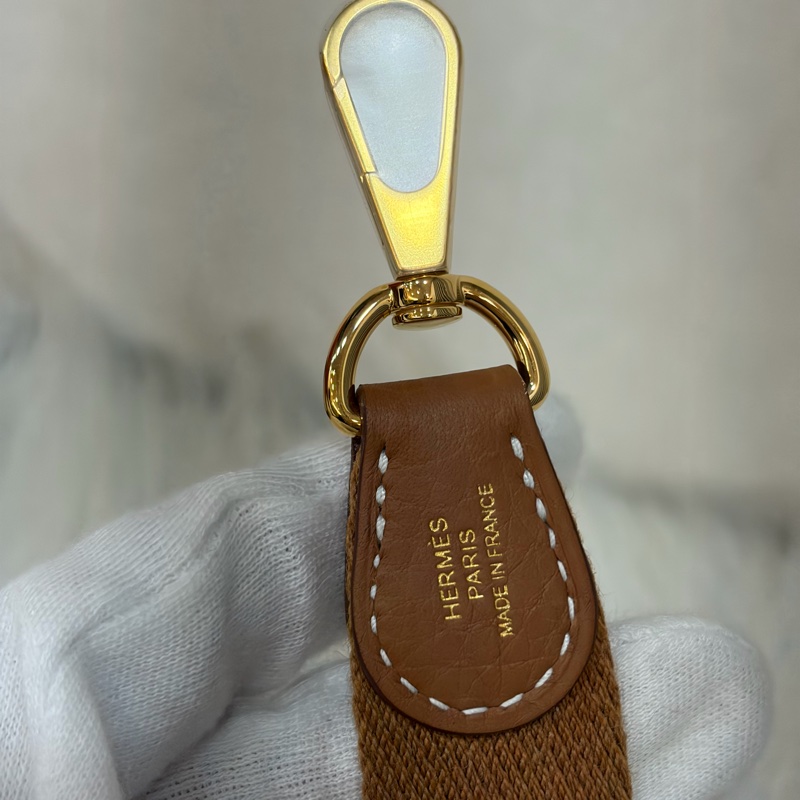 HERMES MINI EVELYNE 16 TC荔枝皮 37 金棕金 金釦 肩背包 斜背包-23