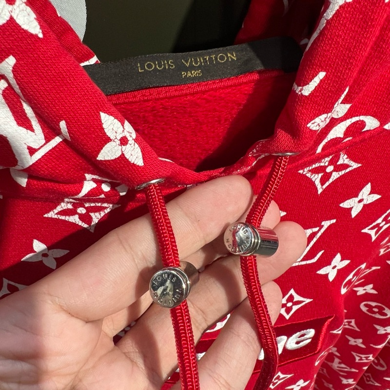 Supreme x LV 紅色滿印帽踢XL碼-2