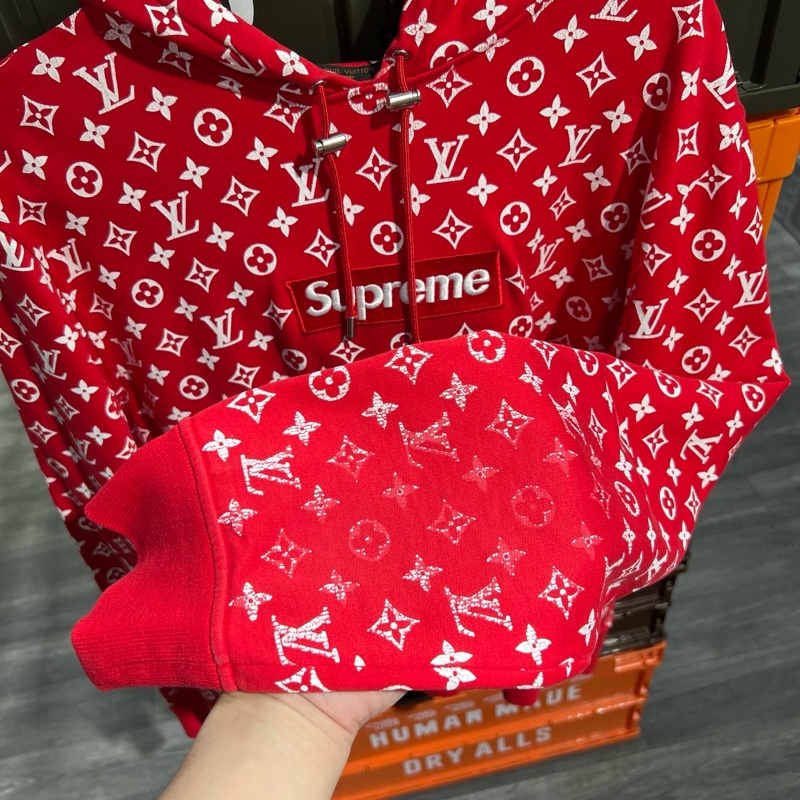 Supreme x LV 紅色滿印帽踢XL碼-6