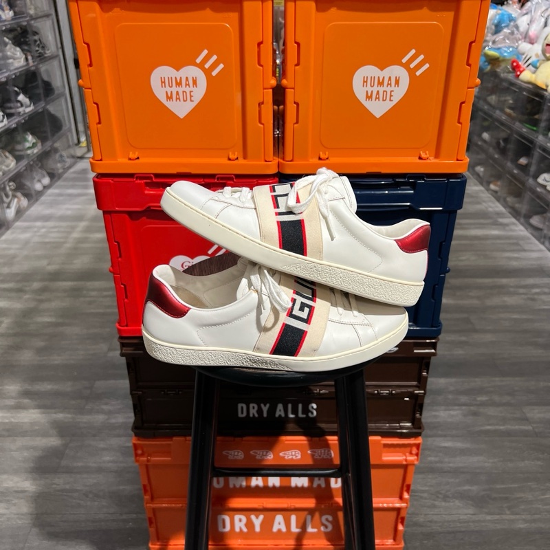 Gucci 綁帶小白鞋G6.5-1