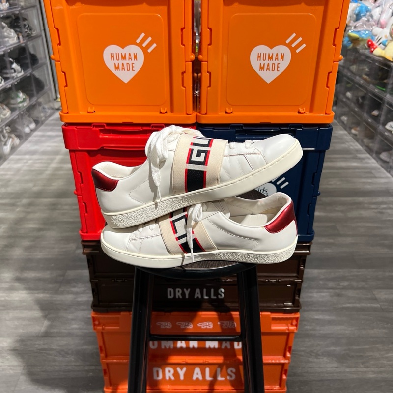 Gucci 綁帶小白鞋G6.5-2