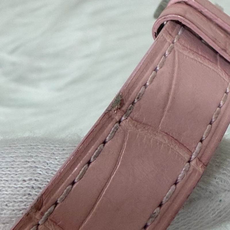 Chopard 278573-6011 蕭邦 Happy Sport 粉鱷魚皮 自動機械錶 鑽錶-8