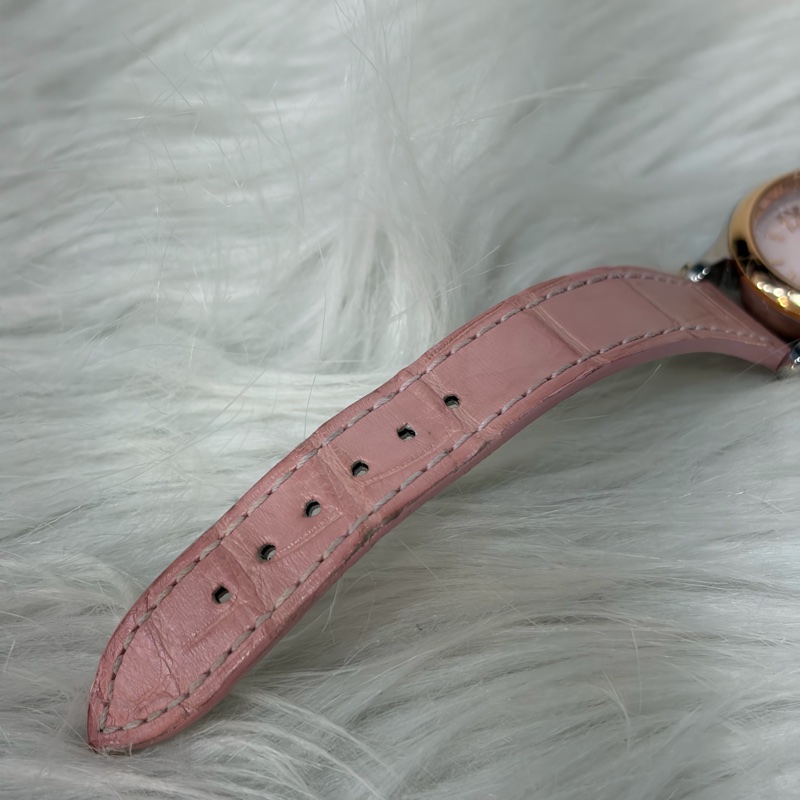 Chopard 278573-6011 蕭邦 Happy Sport 粉鱷魚皮 自動機械錶 鑽錶-9