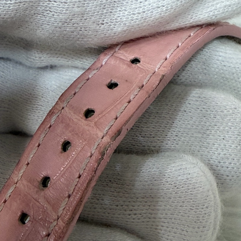 Chopard 278573-6011 蕭邦 Happy Sport 粉鱷魚皮 自動機械錶 鑽錶-10