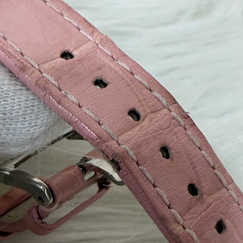 Chopard 278573-6011 蕭邦 Happy Sport 粉鱷魚皮 自動機械錶 鑽錶-11