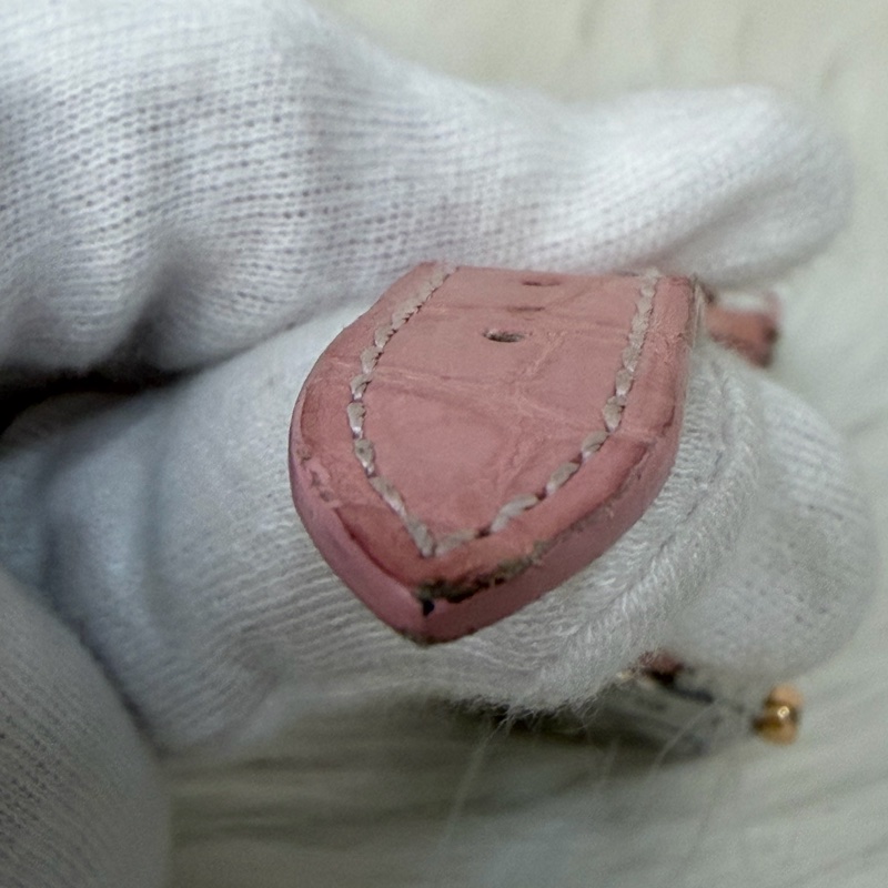 Chopard 278573-6011 蕭邦 Happy Sport 粉鱷魚皮 自動機械錶 鑽錶-12