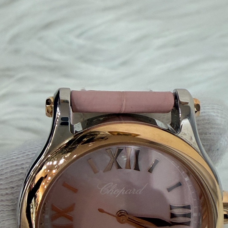 Chopard 278573-6011 蕭邦 Happy Sport 粉鱷魚皮 自動機械錶 鑽錶-28