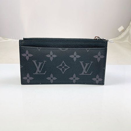 ＊奢華大道國際精品＊【L3319】LV黑灰原花拼牛皮零錢卡片包 M69533-2