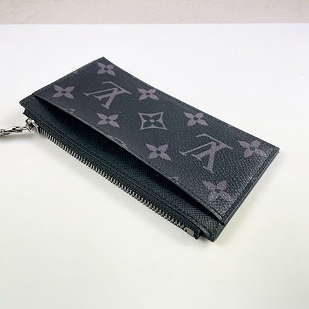 ＊奢華大道國際精品＊【L3319】LV黑灰原花拼牛皮零錢卡片包 M69533-3