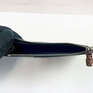 ＊奢華大道國際精品＊【L3319】LV黑灰原花拼牛皮零錢卡片包 M69533-5