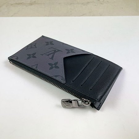 ＊奢華大道國際精品＊【L3319】LV黑灰原花拼牛皮零錢卡片包 M69533-9