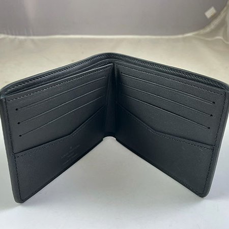 ＊奢華大道國際精品＊【L3320】LV黑色棋盤格牛皮壓紋 SLENDER 對開短夾 N63263-6