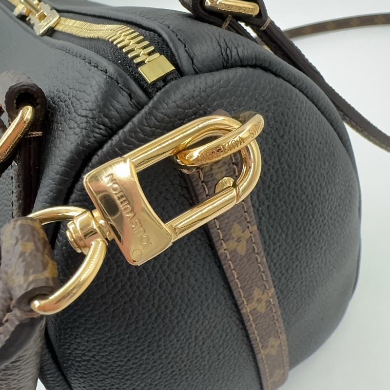 LV黑牛皮原花雙耳背帶波士頓肩側背包M26039-19