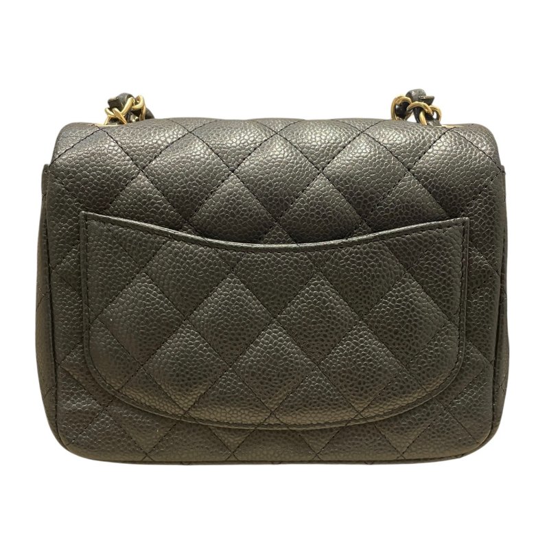 CHANEL 香奈兒 MATELASSE CF 17 方胖子 斜背包 荔枝皮 黑色 金釦-2