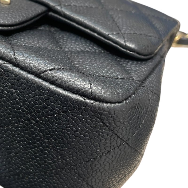 CHANEL 香奈兒 MATELASSE CF 17 方胖子 斜背包 荔枝皮 黑色 金釦-7