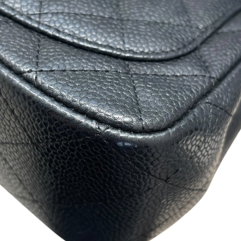 CHANEL 香奈兒 MATELASSE CF 17 方胖子 斜背包 荔枝皮 黑色 金釦-9