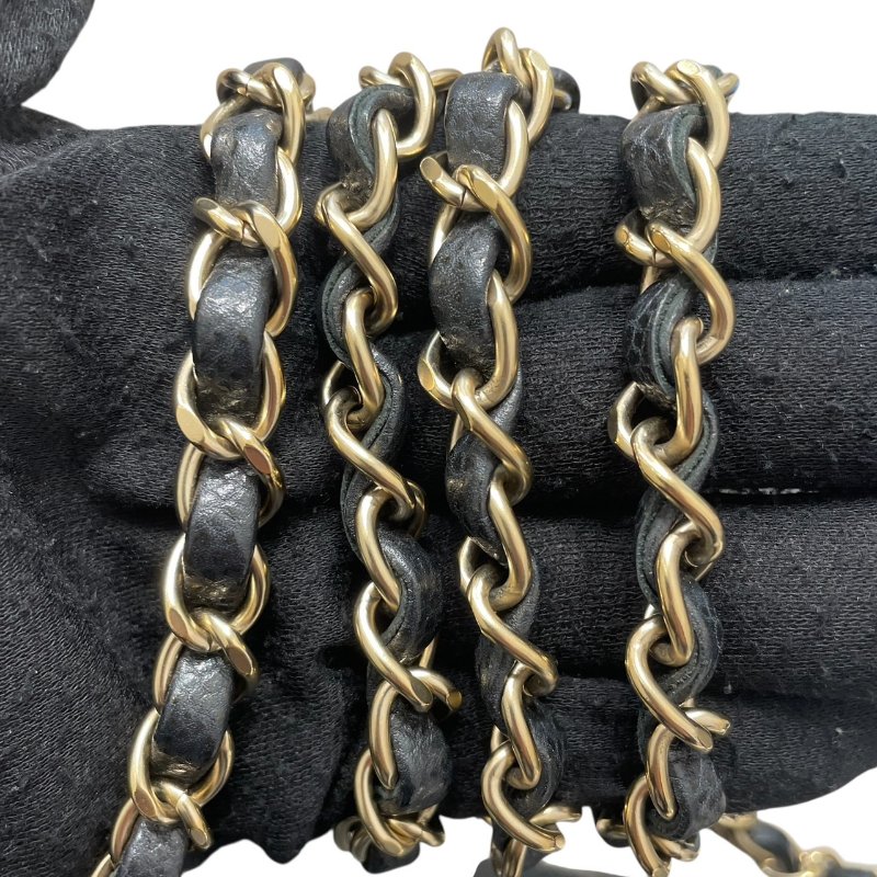 CHANEL 香奈兒 MATELASSE CF 17 方胖子 斜背包 荔枝皮 黑色 金釦-14