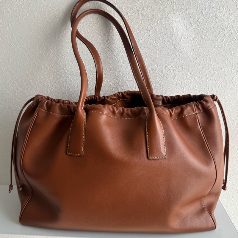 Celine咖色牛皮凱旋門抽繩手提雙肩包 全皮革😻😻-1