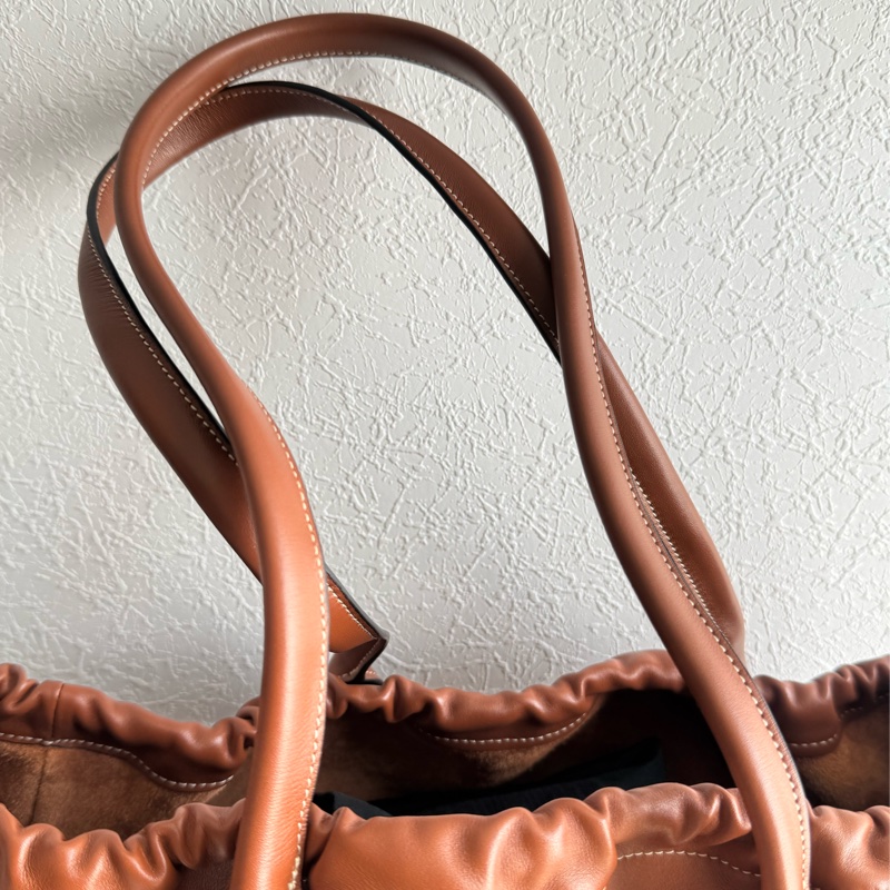 Celine咖色牛皮凱旋門抽繩手提雙肩包 全皮革😻😻-5