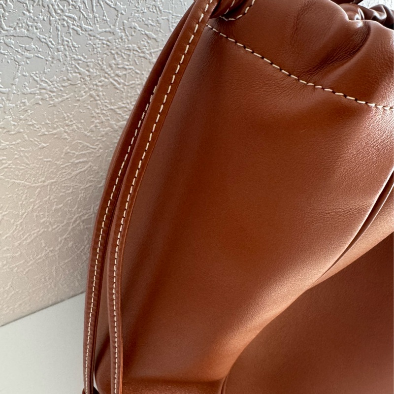 Celine咖色牛皮凱旋門抽繩手提雙肩包 全皮革😻😻-7