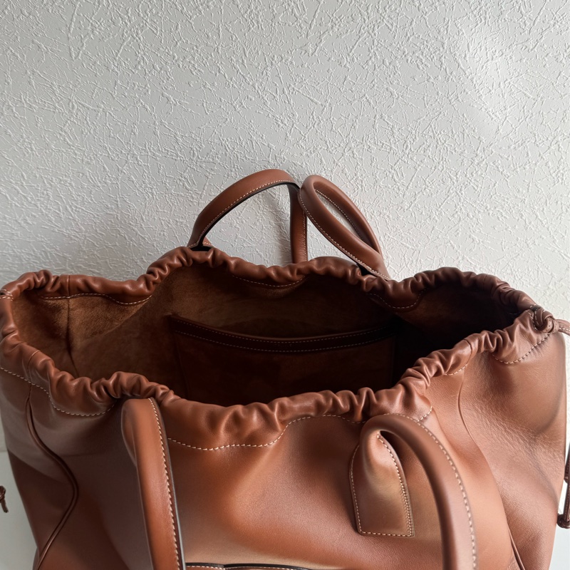 Celine咖色牛皮凱旋門抽繩手提雙肩包 全皮革😻😻-9