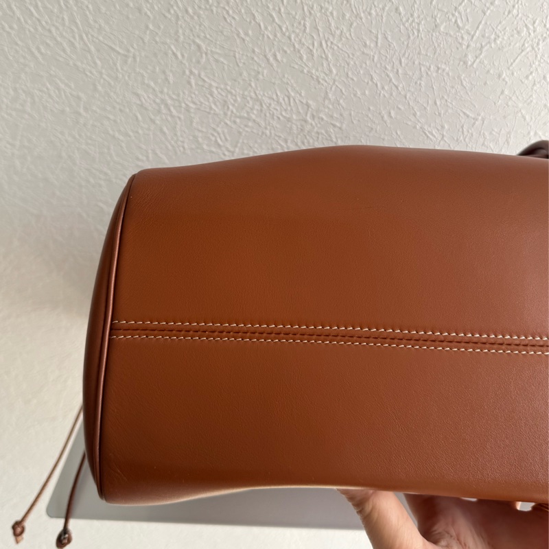 Celine咖色牛皮凱旋門抽繩手提雙肩包 全皮革😻😻-19