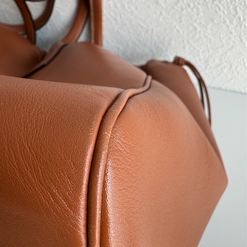 Celine咖色牛皮凱旋門抽繩手提雙肩包 全皮革😻😻-21