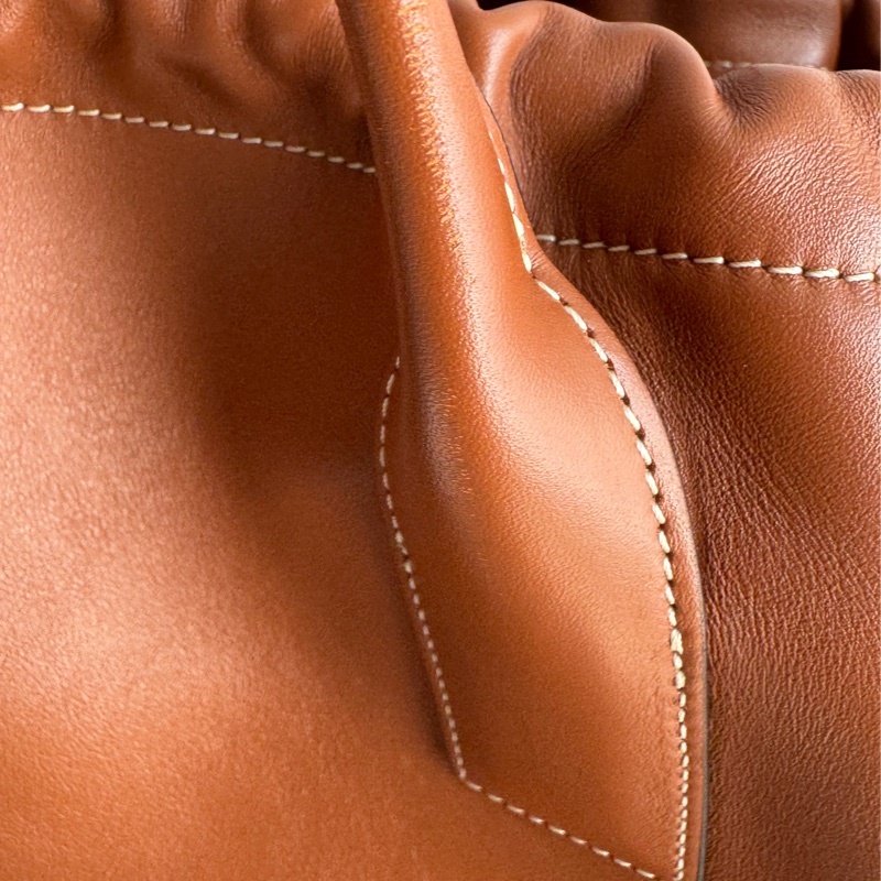 Celine咖色牛皮凱旋門抽繩手提雙肩包 全皮革😻😻-26