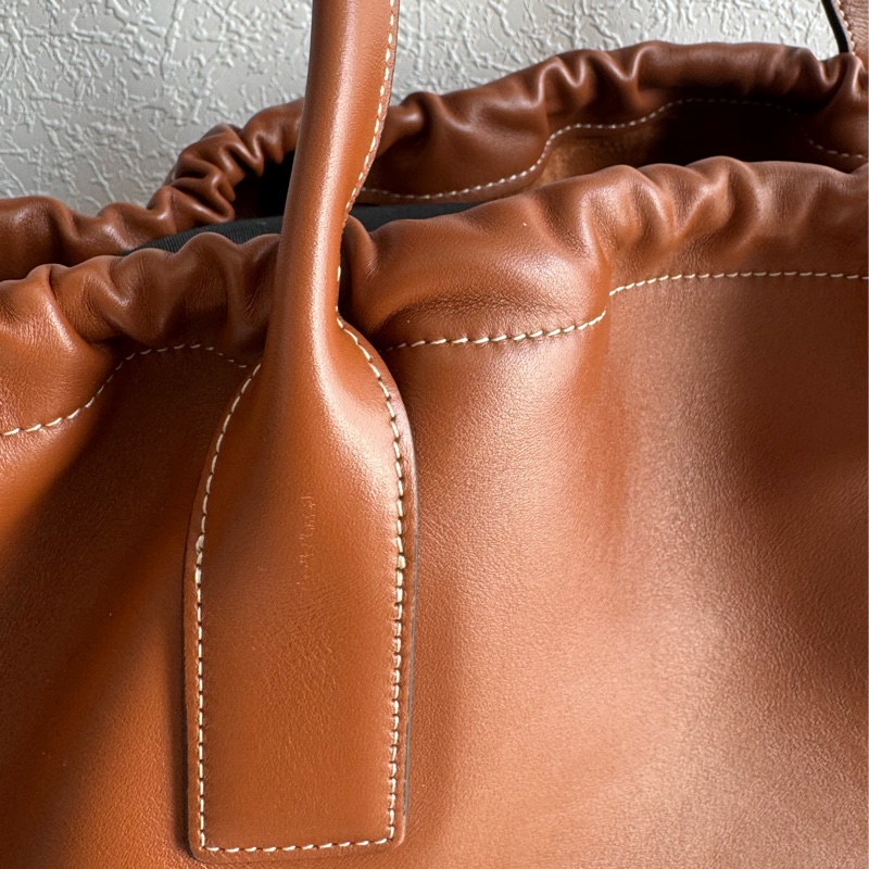Celine咖色牛皮凱旋門抽繩手提雙肩包 全皮革😻😻-27