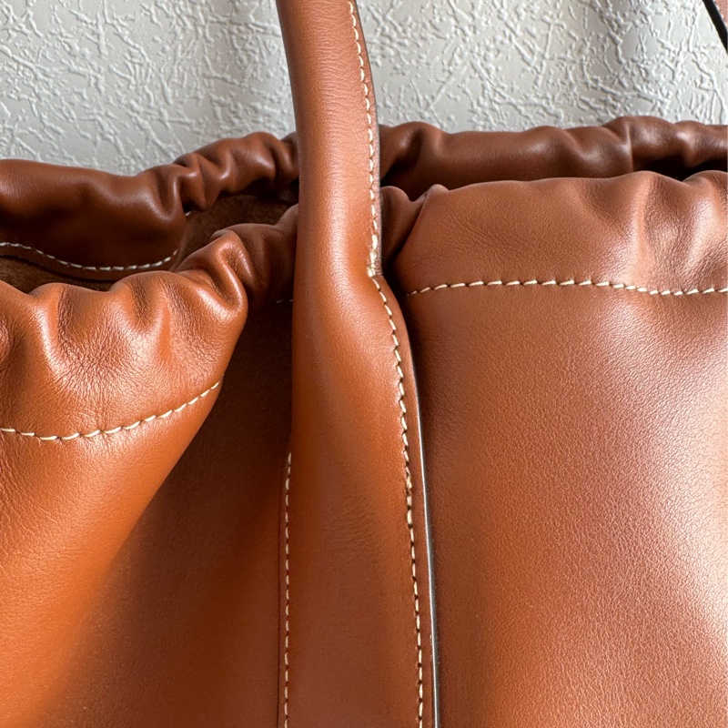 Celine咖色牛皮凱旋門抽繩手提雙肩包 全皮革😻😻-29