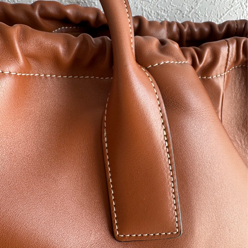 Celine咖色牛皮凱旋門抽繩手提雙肩包 全皮革😻😻-31