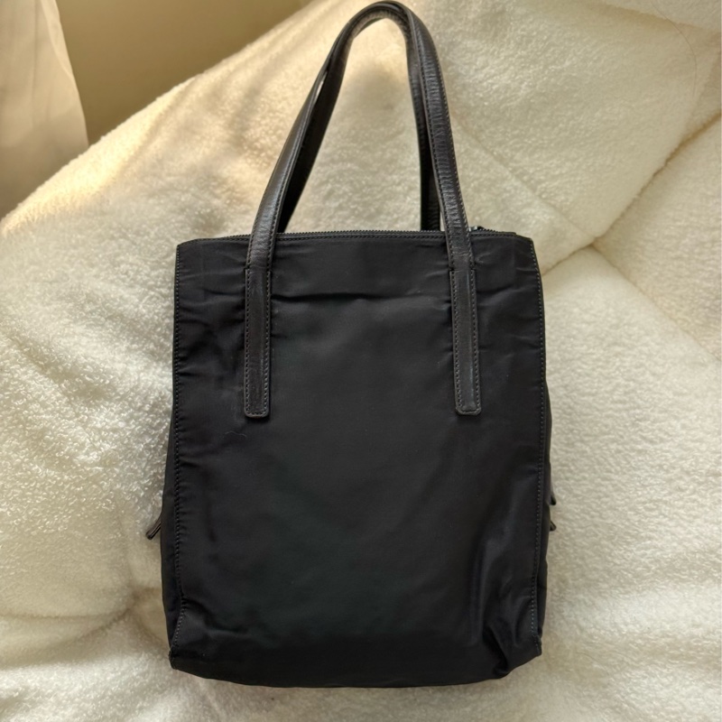 PRADA黑色拼皮竪版托特包 小號-1