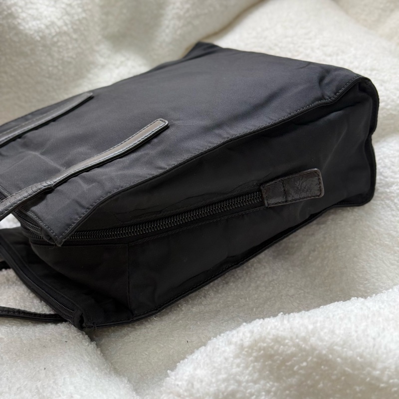 PRADA黑色拼皮竪版托特包 小號-4