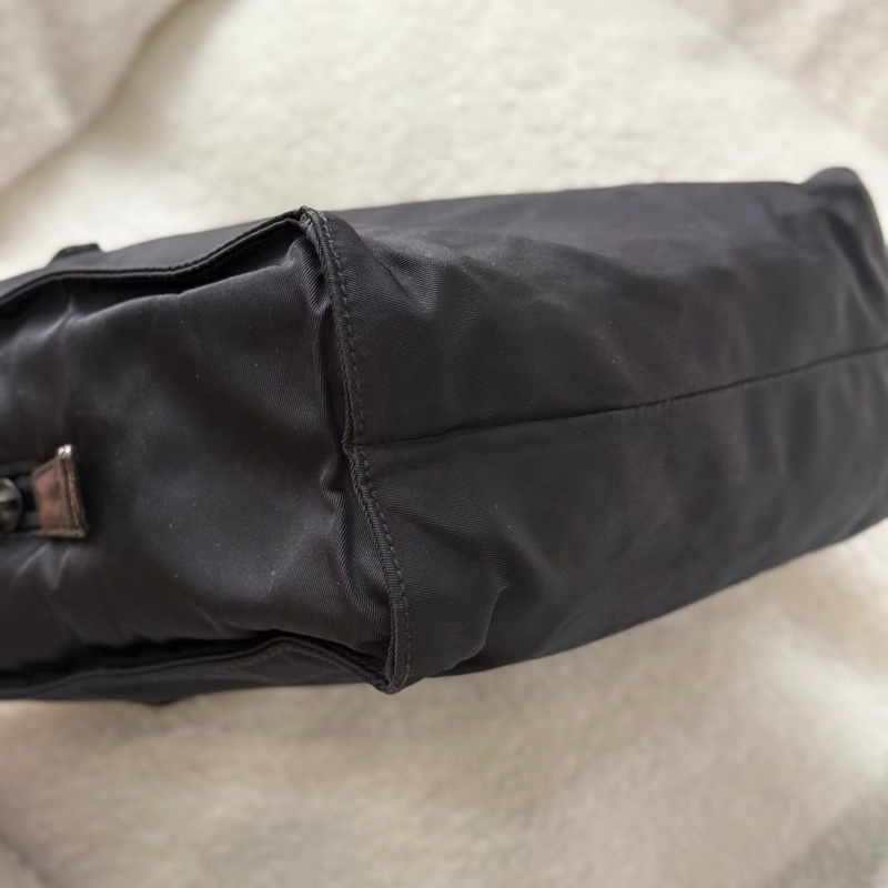 PRADA黑色拼皮竪版托特包 小號-6