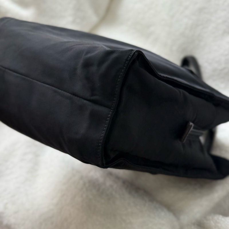 PRADA黑色拼皮竪版托特包 小號-7