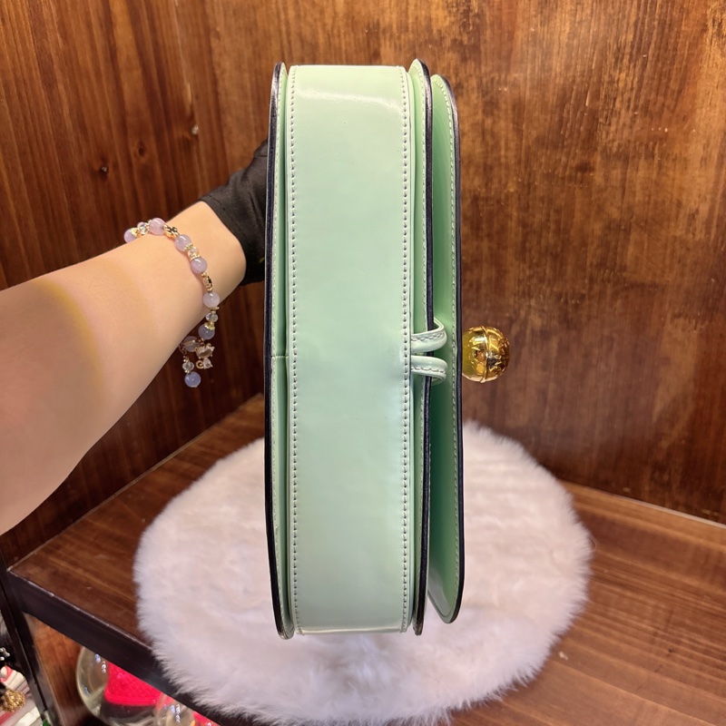 Celine 亮面薄荷綠手提包-2