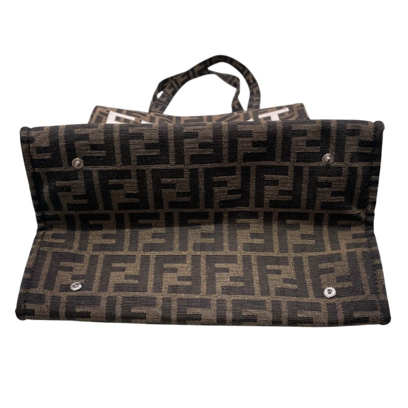 FENDI 芬迪 ×FRAGMENT 8BH418 ZUCCA BAGUETTE 多用肩背包 帆布 棕色 銀釦-3