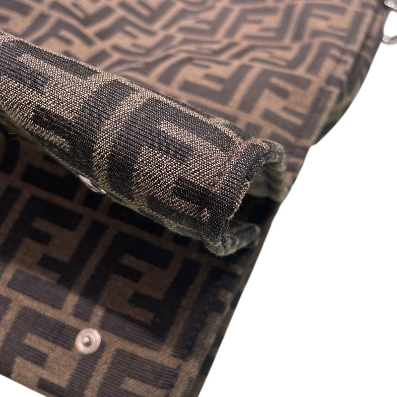 FENDI 芬迪 ×FRAGMENT 8BH418 ZUCCA BAGUETTE 多用肩背包 帆布 棕色 銀釦-8