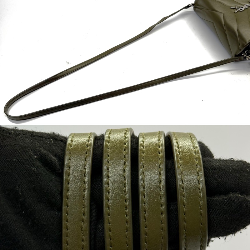 YSL 綠色Toy牛皮斜背包 467072-4