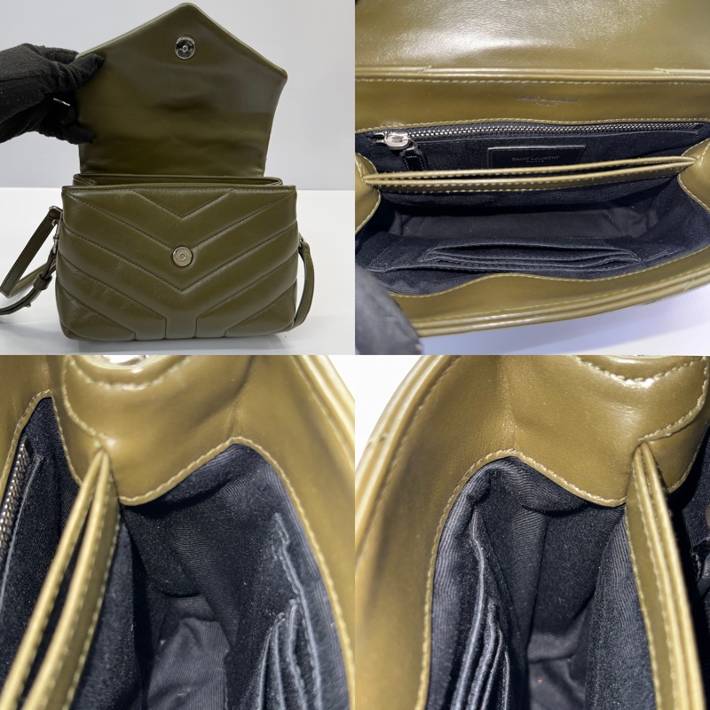 YSL 綠色Toy牛皮斜背包 467072-5