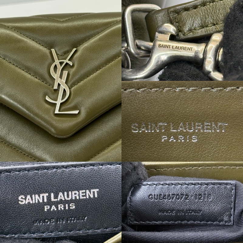 YSL 綠色Toy牛皮斜背包 467072-6