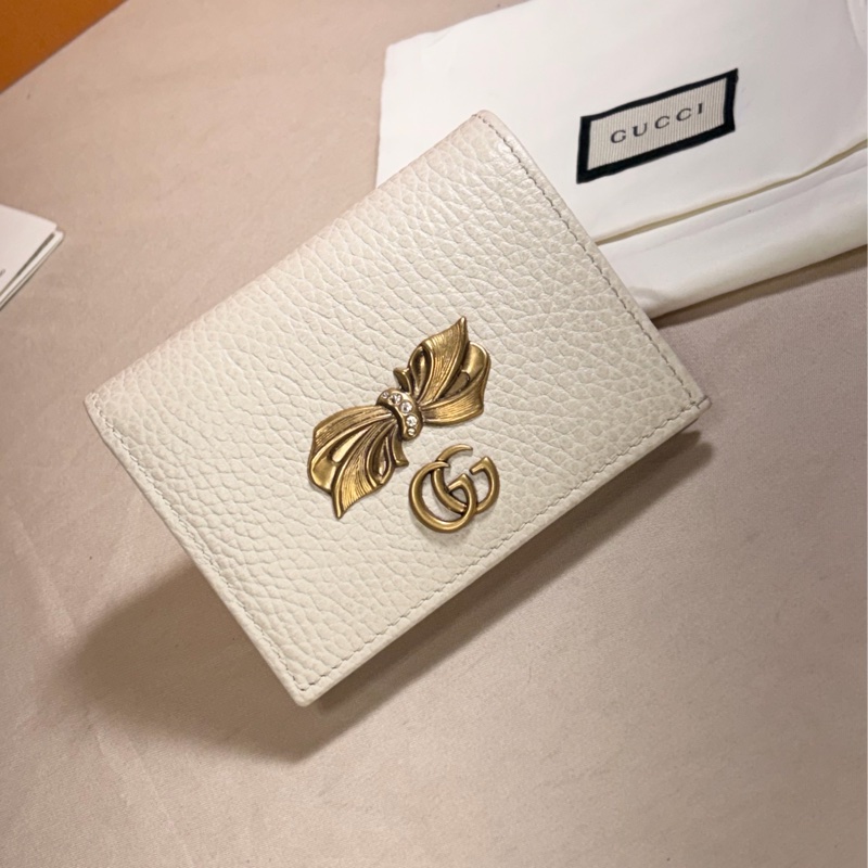 🌸經典實用 Gucci 古馳 Marmont 6卡零錢袋短夾-0