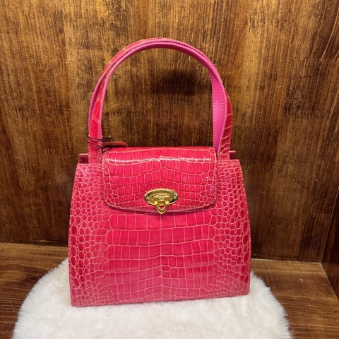 Genuins紅色鱷魚紋手提包