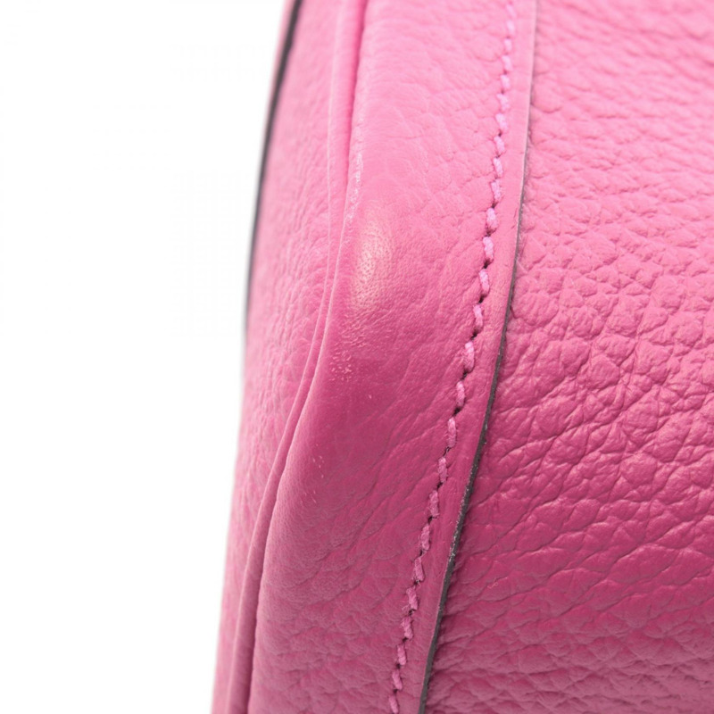 愛馬仕花園派對系列 TPM 手提包，鄉村風格皮革，玫瑰紫色，二手 SHW-5