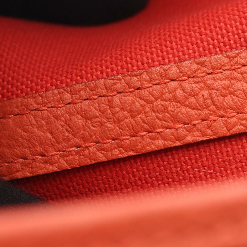 愛馬仕花園派對TPM托特包，帆布、Vache Hunter皮革，紅色，SHW，二手-4