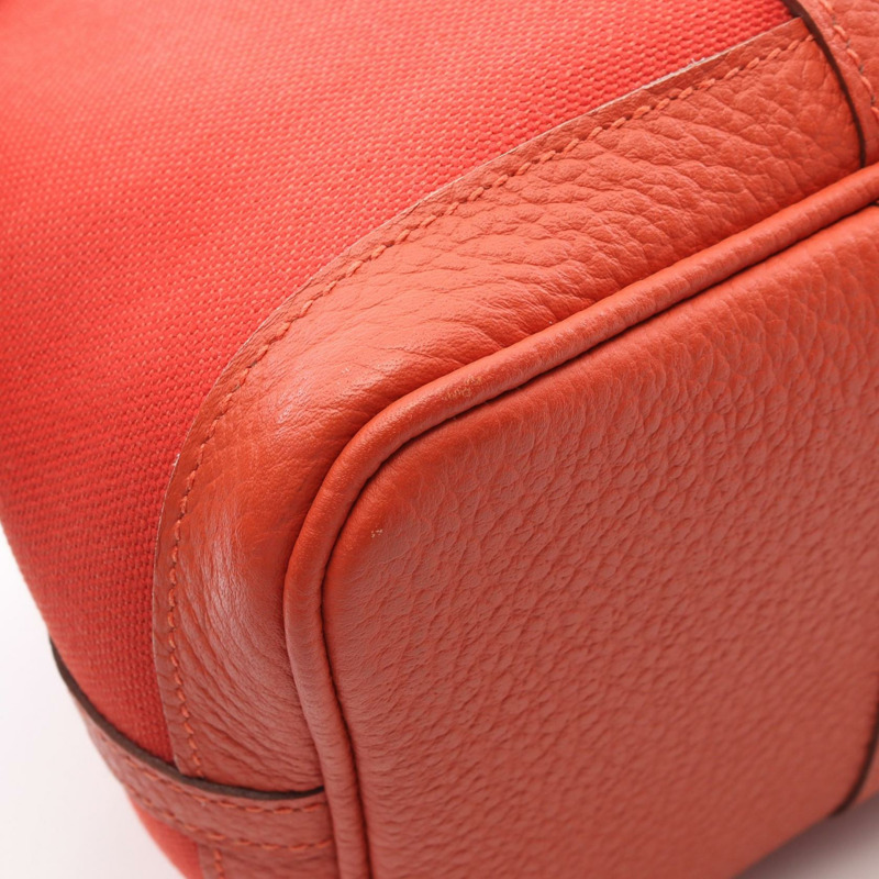 愛馬仕花園派對TPM托特包，帆布、Vache Hunter皮革，紅色，SHW，二手-6